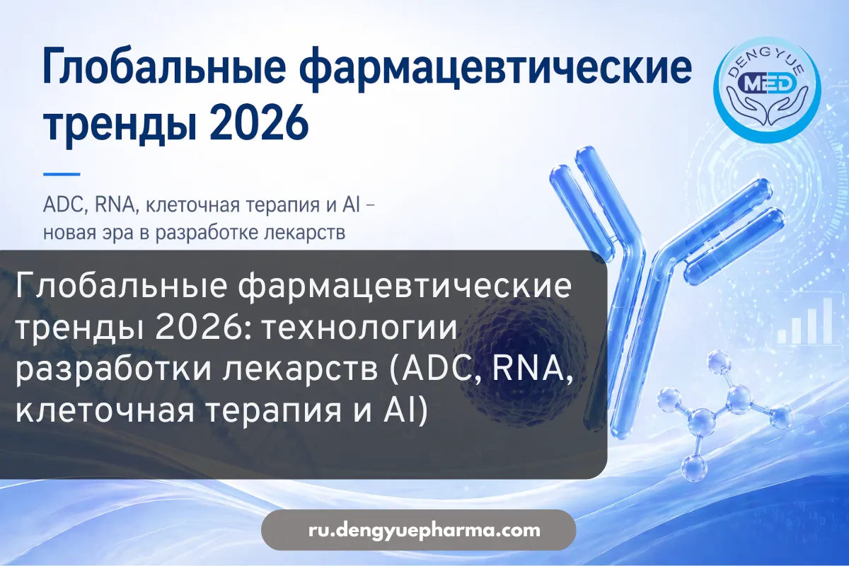 глобальные фармацевтические тренды 2026 технологии разработки лекарств adc, rna, клеточная терапия и ai